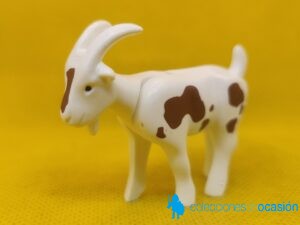 Playmobil Cabra blanca con manchas marrones, animal de granja