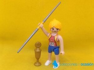 Playmobil Lanzadora de jabalina con trofeo, deportista