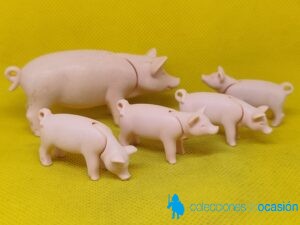 Playmobil Piara, cerdo con 4 lechones, animales de granja